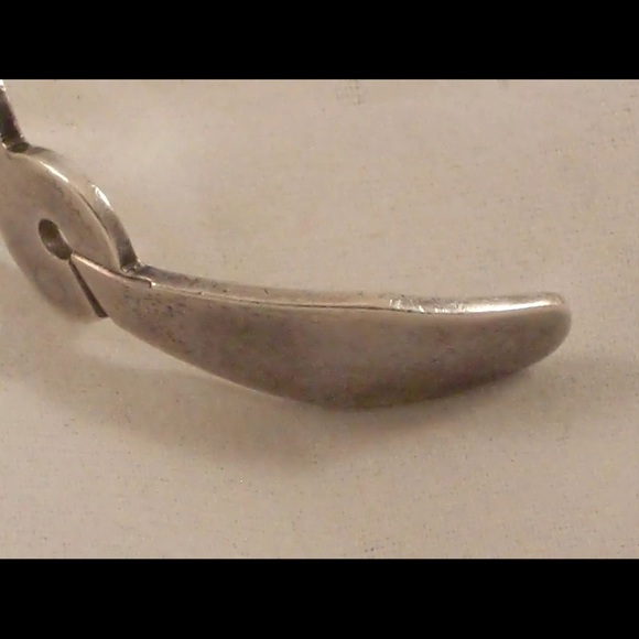 Alicia 925 Mexican Artisan Silver Cuff Bracelet With Orange Colored Stone - Picture 3 of 8